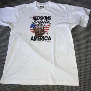VINTAGE Paw Paw Redskins Large America Tee By Screen‎ Stars 1991